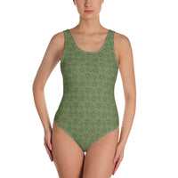 Monochrome Green One-Piece Swimsuit