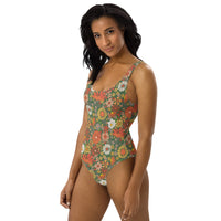 '70s Green One-Piece Swimsuit