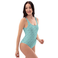 Monochrome Blue One-Piece Swimsuit