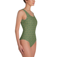Monochrome Green One-Piece Swimsuit