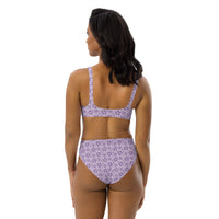 Monochrome Lavender Recycled high-waisted bikini