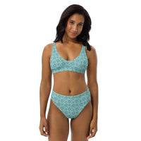 Monochrome Blue Recycled high-waisted bikini