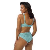 Monochrome Blue Recycled high-waisted bikini