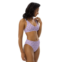 Monochrome Lavender Recycled high-waisted bikini