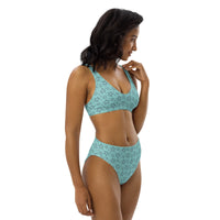 Monochrome Blue Recycled high-waisted bikini
