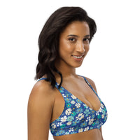Fleur Blue Recycled Bikini Top