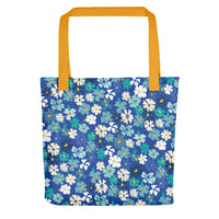 Fleur Blue Tote Bag
