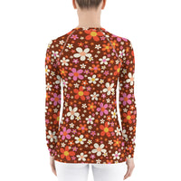 Daisy Mahogany Women's Rash Guard