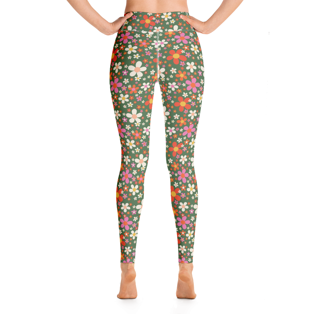 Daisy Green Yoga Leggings