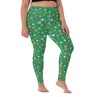 Holidaisy Green Yoga Leggings