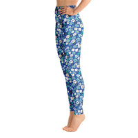 Fleur Blue Yoga Leggings
