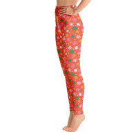 Holidaisy Red Yoga Leggings
