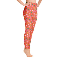 Holidaisy Red Yoga Leggings