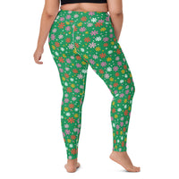 Holidaisy Green Yoga Leggings
