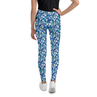 Fleur Blue Youth Leggings