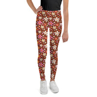 Daisy Mahogany Youth Leggings