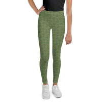 Monochrome Green Youth Leggings