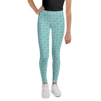 Monochrome Blue Youth Leggings