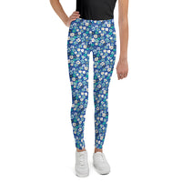 Fleur Blue Youth Leggings