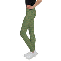 Monochrome Green Youth Leggings