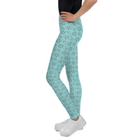 Monochrome Blue Youth Leggings