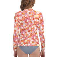 Fleur Pink Youth Rash Guard