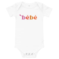 bébé Pink Text Baby Short Sleeve Onesie