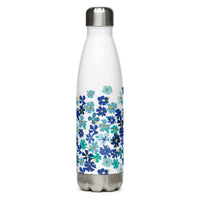 Fleur Blue Stainless Steel Water Bottle