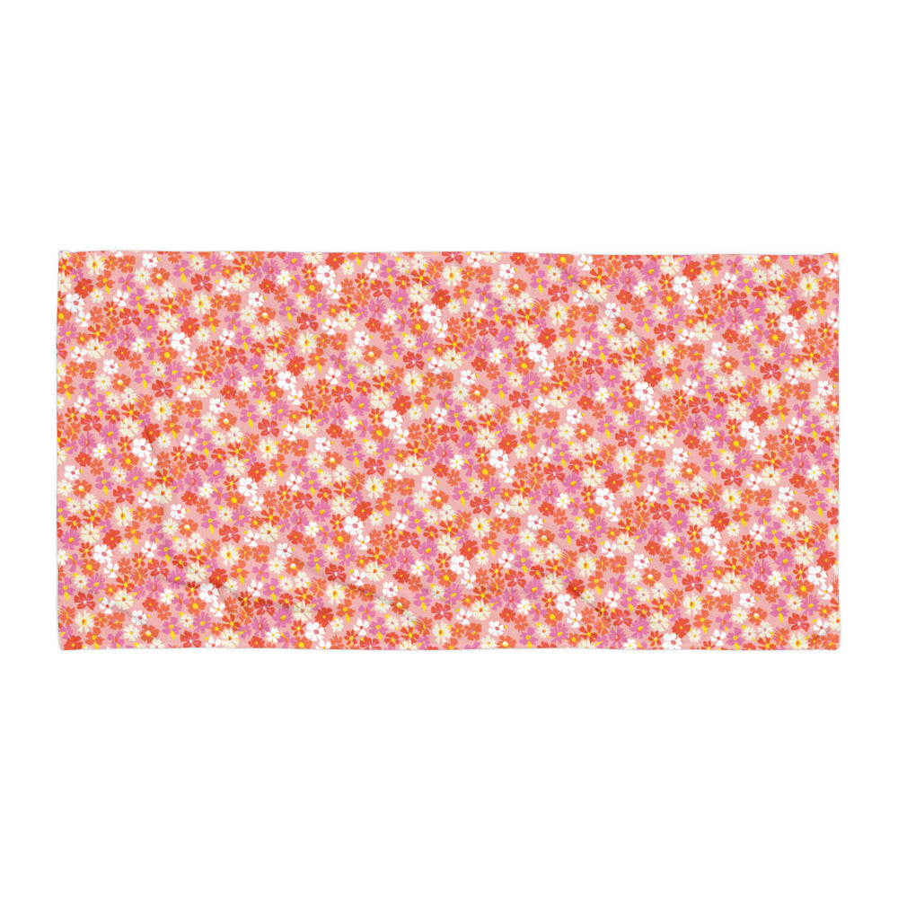 Fleur Pink Beach Towel