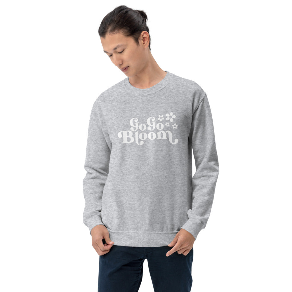 GoGoBloom White Logo Unisex Sweatshirt