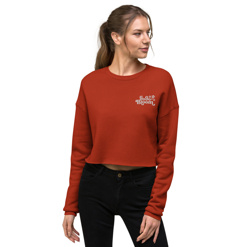 GoGoBloom Embroidered Crop Sweatshirt