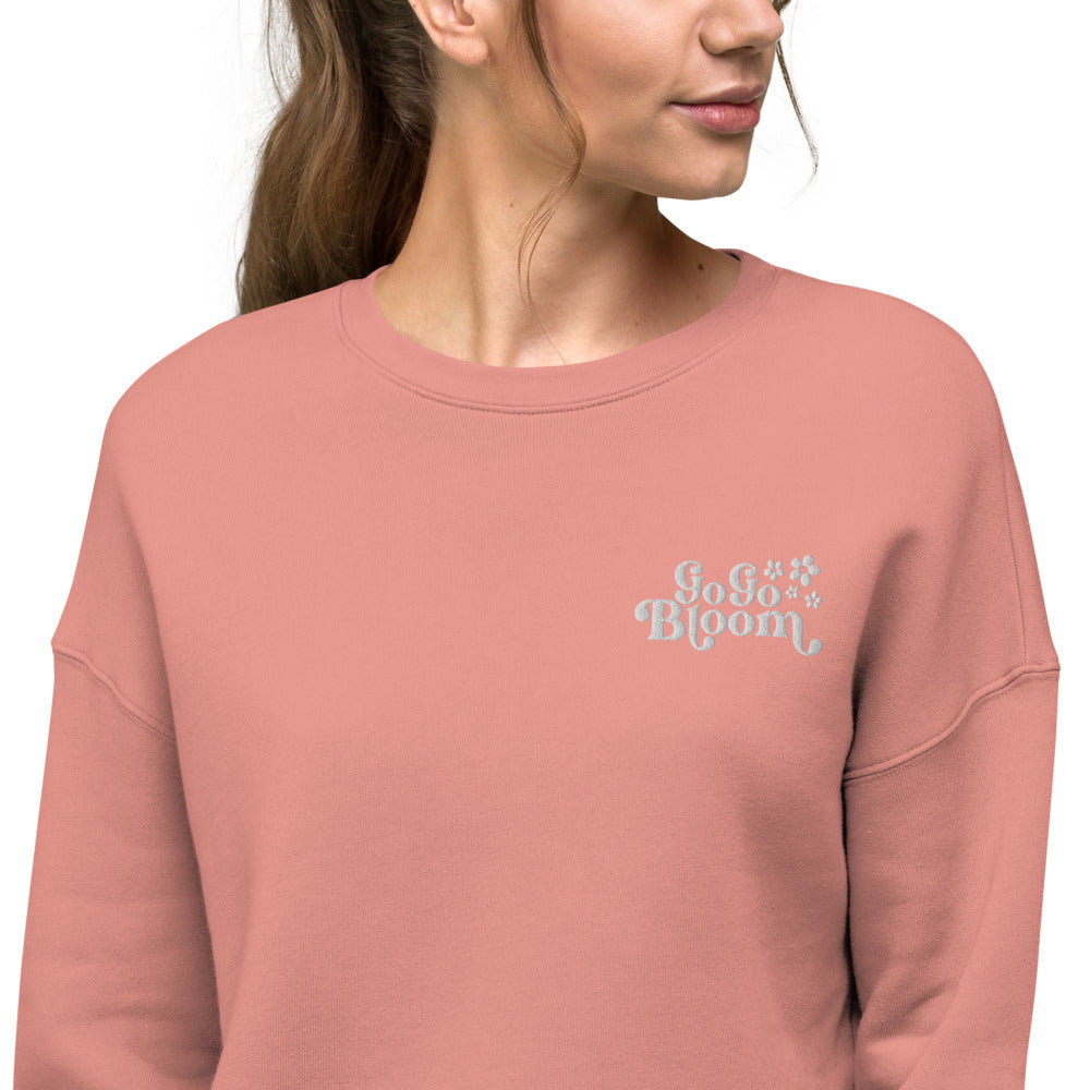 GoGoBloom Embroidered Crop Sweatshirt