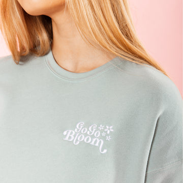 GoGoBloom Embroidered Crop Sweatshirt