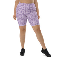 Monochrome Lavender Biker Shorts