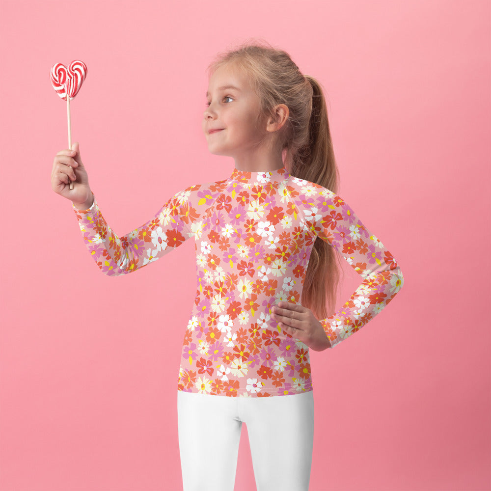 Fleur Pink Kids Rash Guard