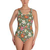 Daisy Green One-Piece Swimsuit
