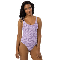 Monochrome Lavender One-Piece Swimsuit