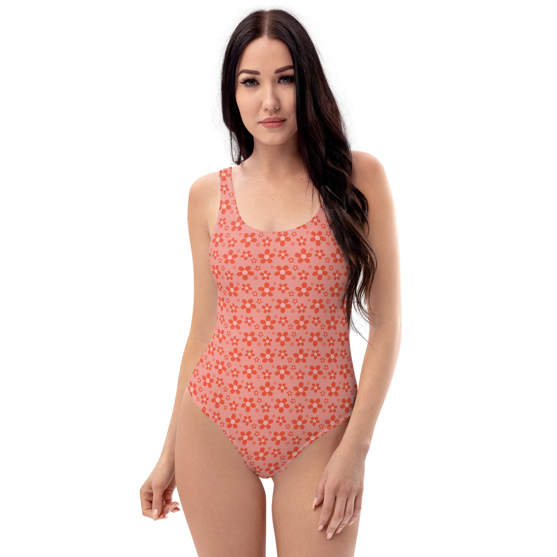 Monochrome Red One-Piece Swimsuit