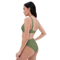 Monochrome Green Recycled high-waisted bikini