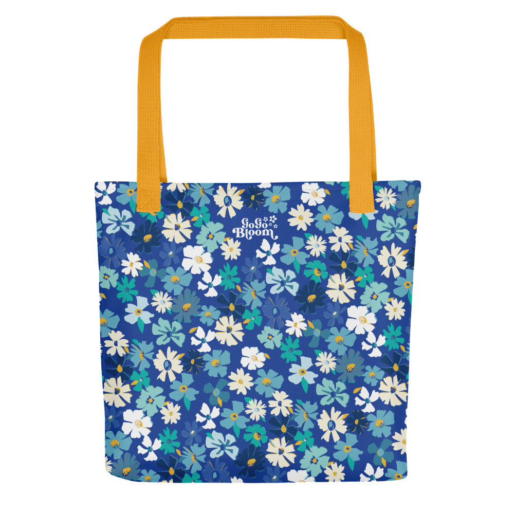 Fleur Blue Tote Bag
