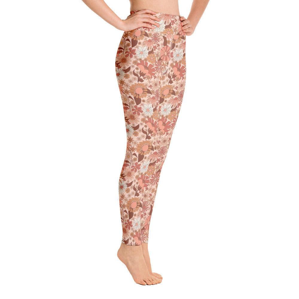 Kanora Women's Leggings Faux Denim Floral Printed Yoga Pants