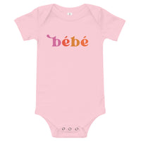 bébé Pink Text Baby Short Sleeve Onesie