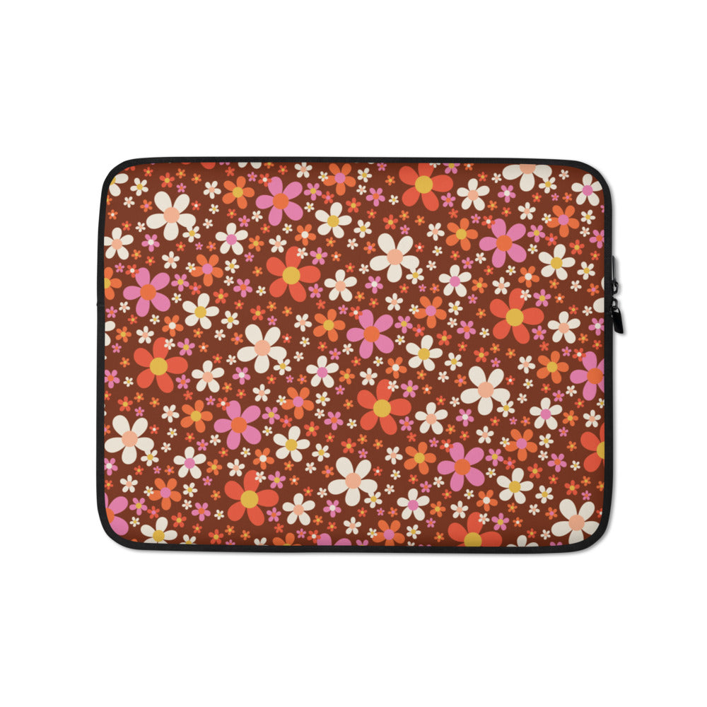 Daisy Mahogany Laptop Sleeve