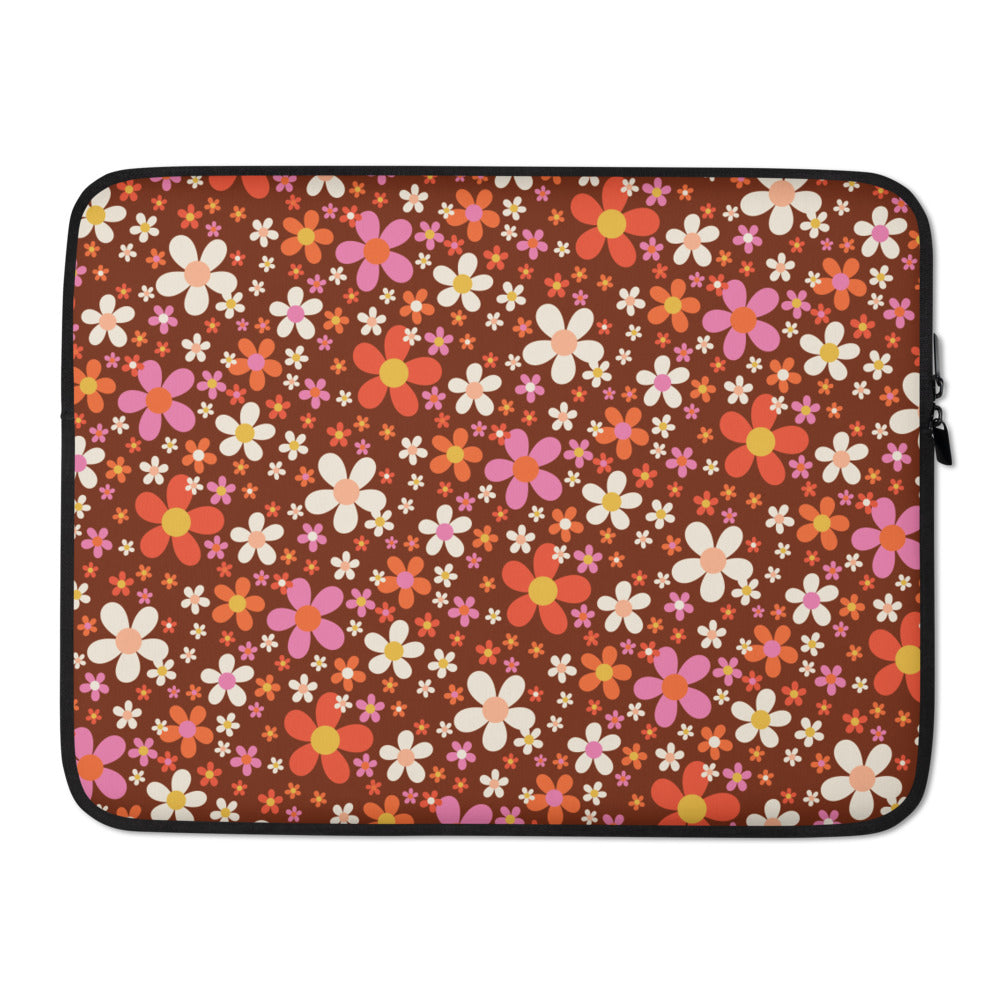 Daisy Mahogany Laptop Sleeve