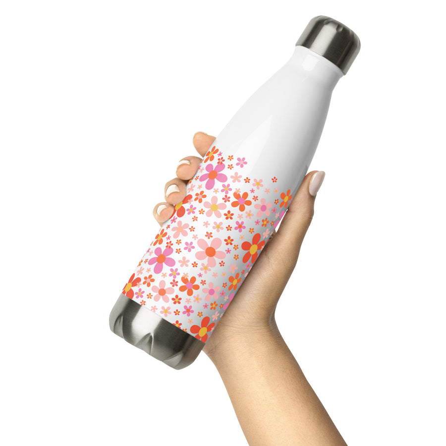 Daisy Pink Stainless Steel Water Bottle