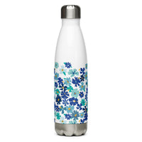 Fleur Blue Stainless Steel Water Bottle