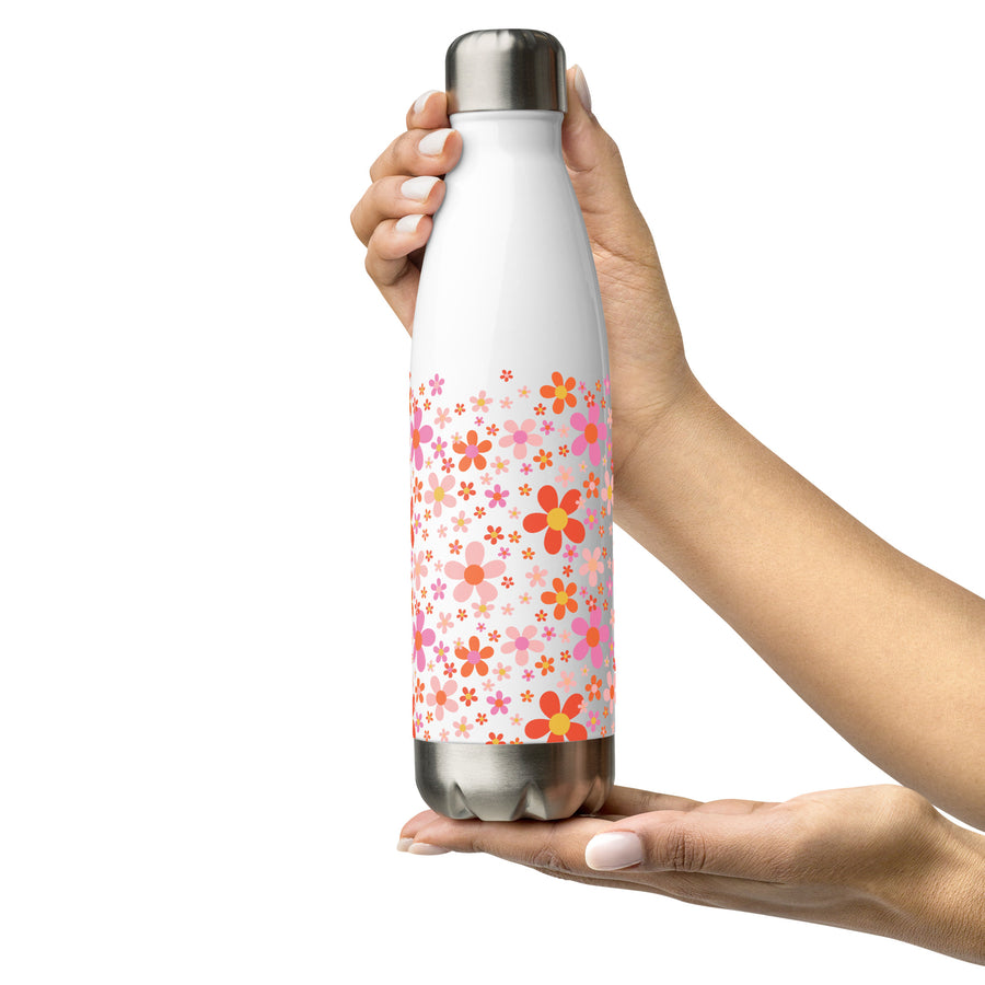 Daisy Pink Stainless Steel Water Bottle