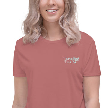 Traveling Tots Embroidered Crop Tee
